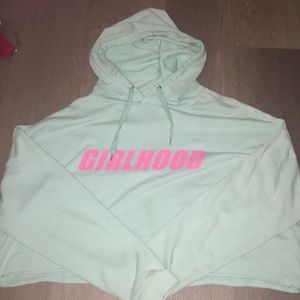 H&M Cropped Mint Girl Hoodie